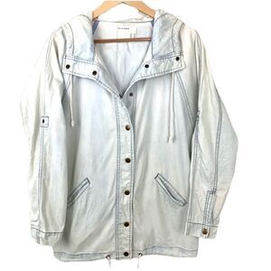 Life in Progress acid wash light denim chambray anorak jacket size xsmall